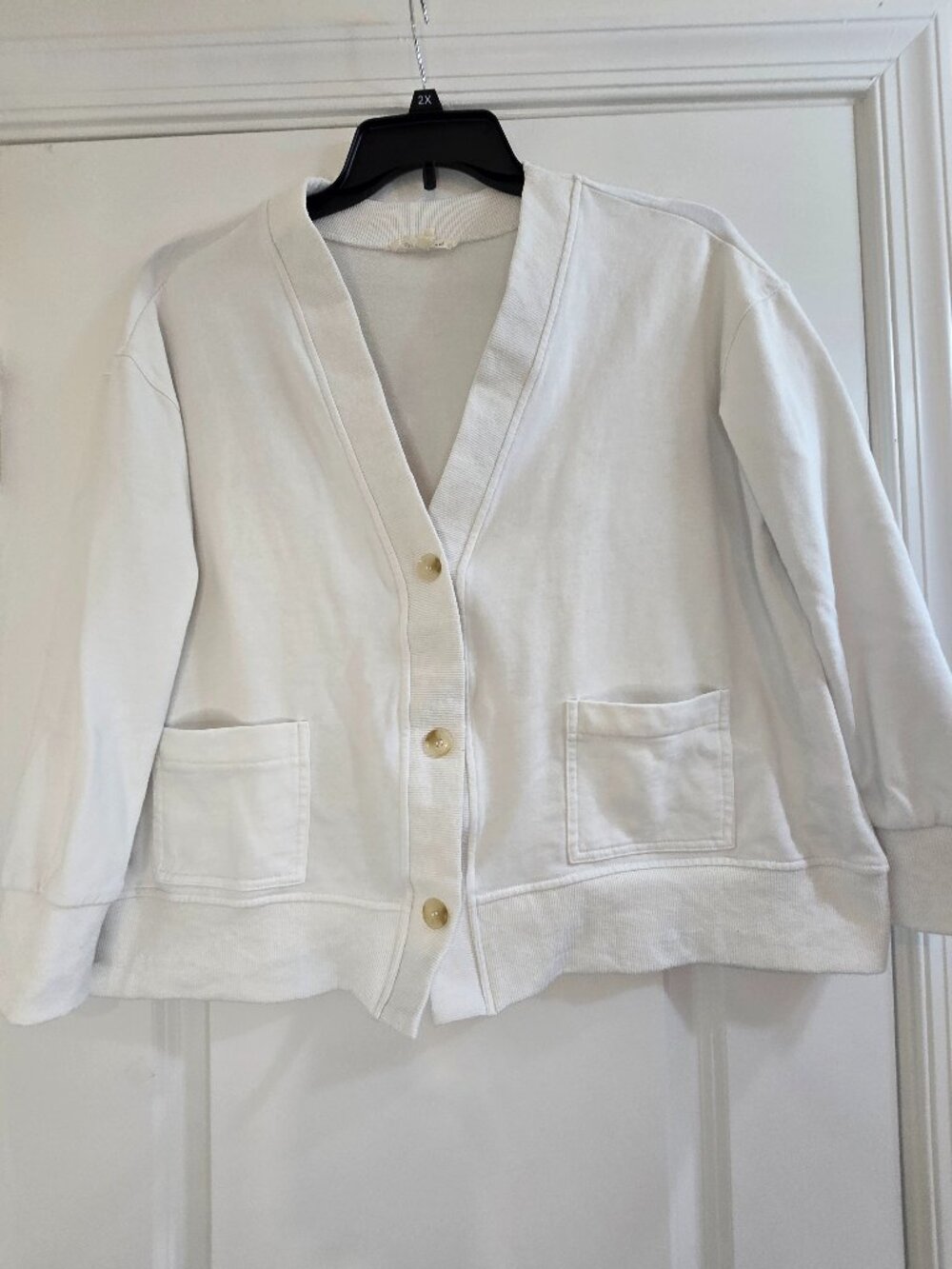 Grade & Gather Grandpa Oversized Cardigan - White